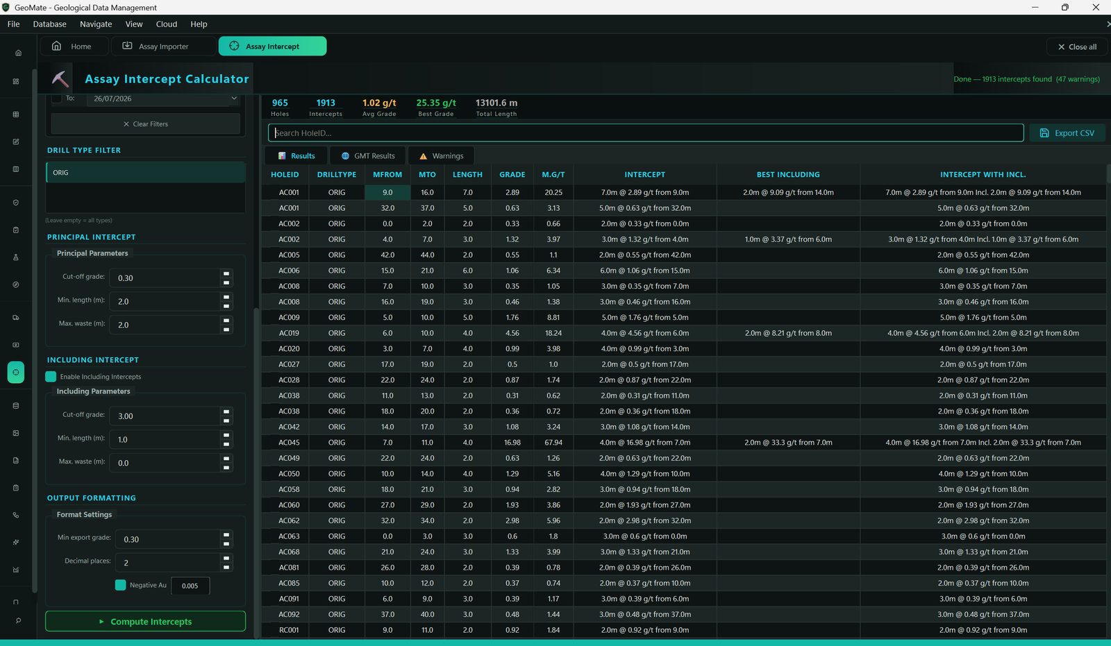 Assay Intercept Calculator